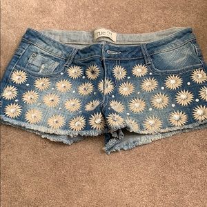 Rue 21 bedazzled jean shorts